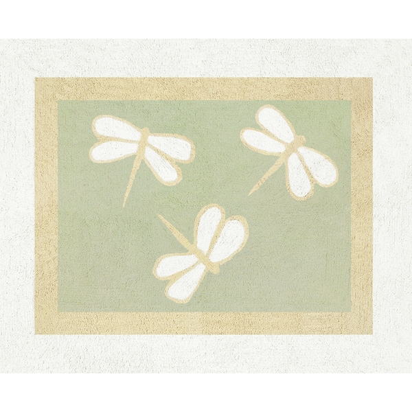 Sweet JoJo Designs Green Dragonfly Dreams Cotton Floor Rug Sweet Jojo Designs Rugs