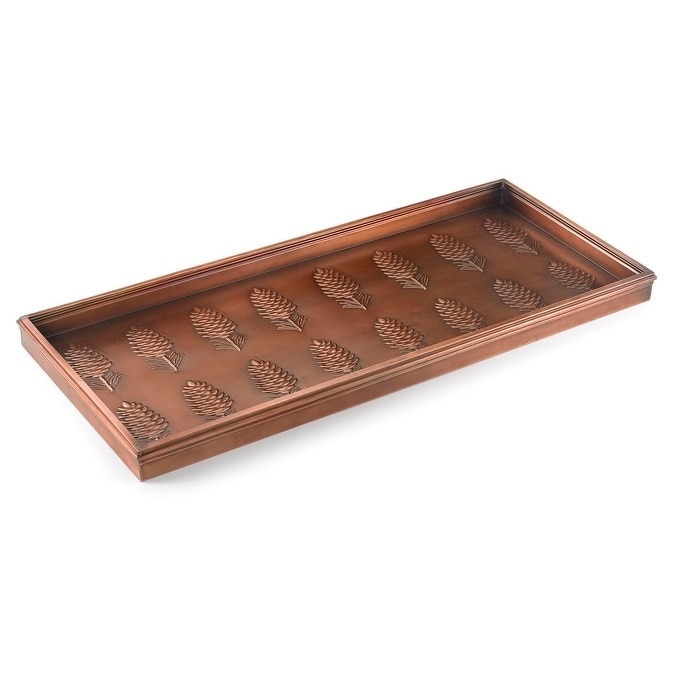 Lacquered Steel Pine Cones Boot Tray