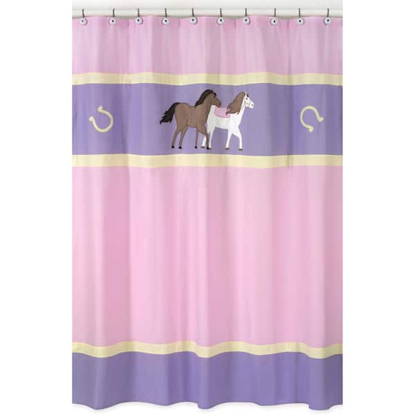 Sweet Jojo Designs Pretty Pony Horse Kids Shower Curtain - Overstock ...