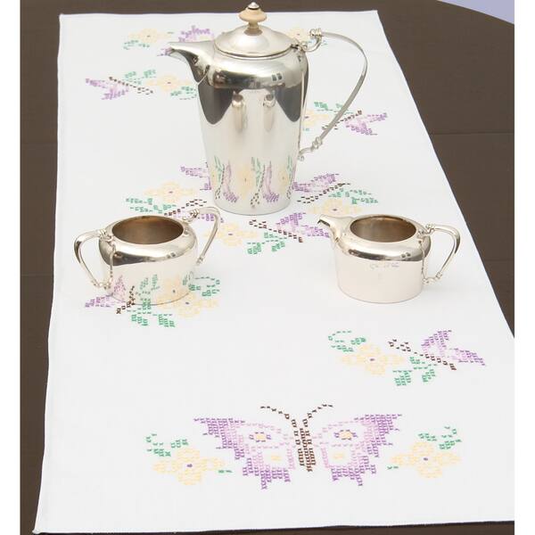 Stamped Table Runner/Scarf 15"X42"XX Butterflies Overstock 7601943