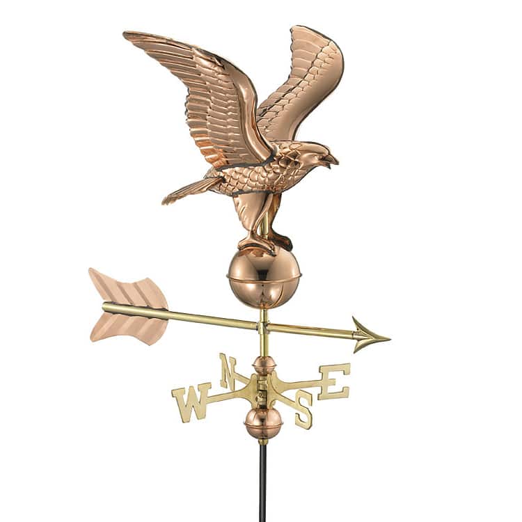 Eagle Pure Copper Garden Weathervane with Garden Pole by Good Directions