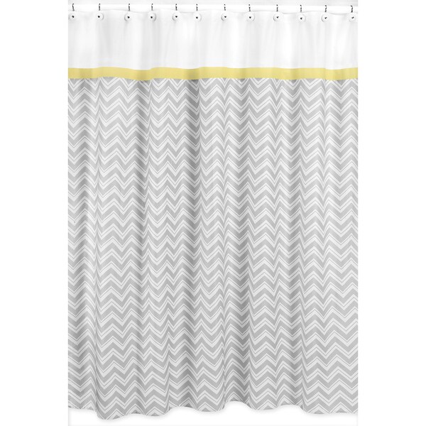 Yellow and Grey Zig Zag Shower Curtain