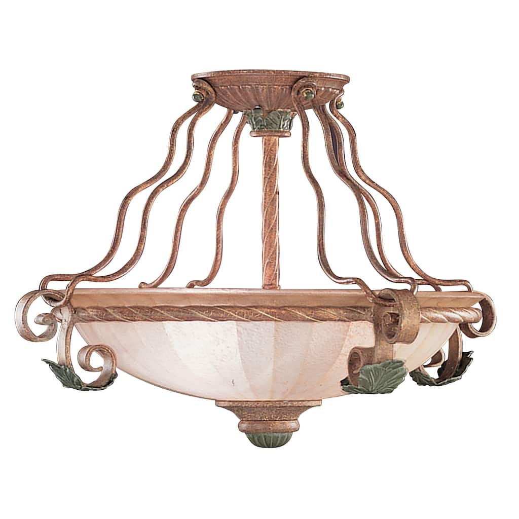 Greenwich Finish Transitional 3-light Semi-flush Mount