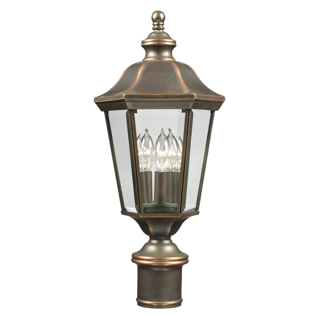 Olde Copper Traditional 3-light Outdoor Posthead
