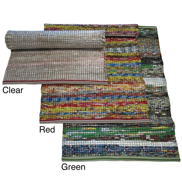 Handmade Indo Indoor/Outdoor Multicolored Recycled Mat (2' x 3')