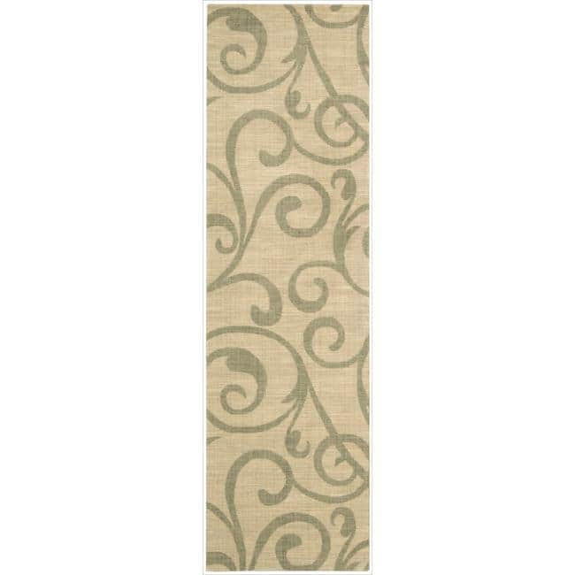 Nourison Riviera RI03 Wool Area Rug - 2' 3" x 8' - Gold - Runner/Rectangle