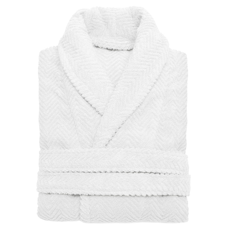 Authentic Hotel Spa Herringbone Weave Turkish Cotton Unisex Bath Robe