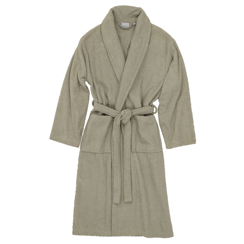 Authentic Hotel Spa Herringbone Weave Turkish Cotton Unisex Bath Robe