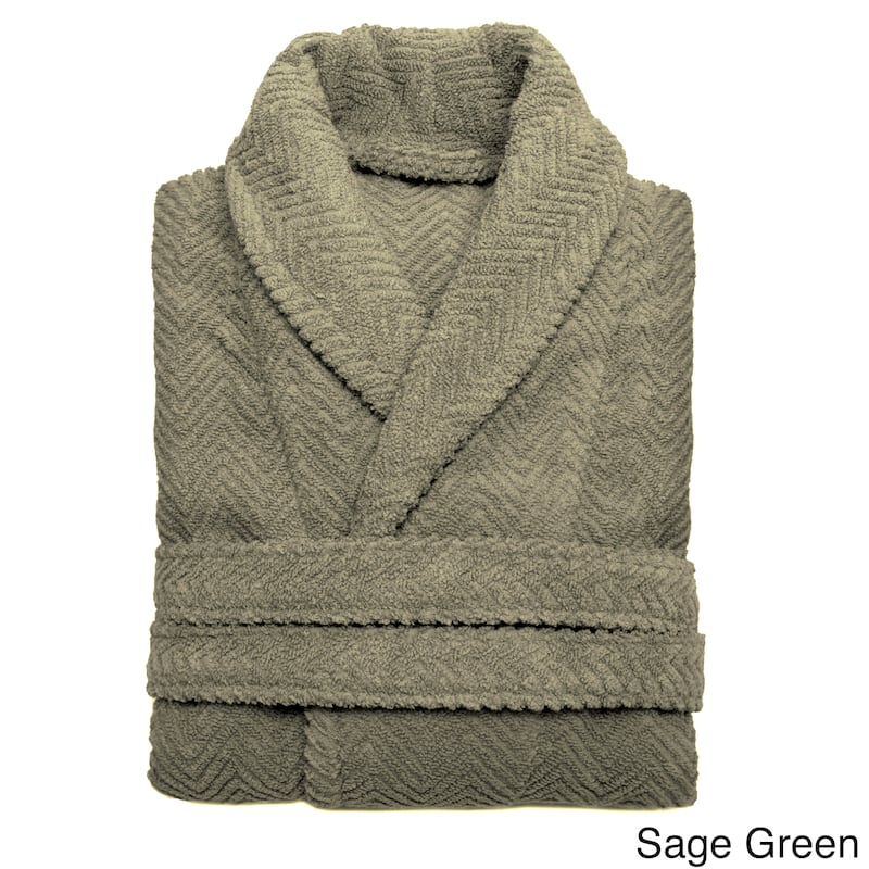 Authentic Hotel Spa Herringbone Weave Turkish Cotton Unisex Bath Robe