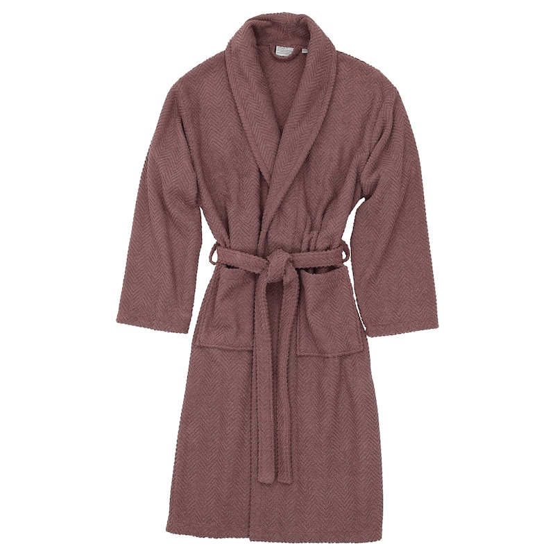 Authentic Hotel Spa Herringbone Weave Turkish Cotton Unisex Bath Robe