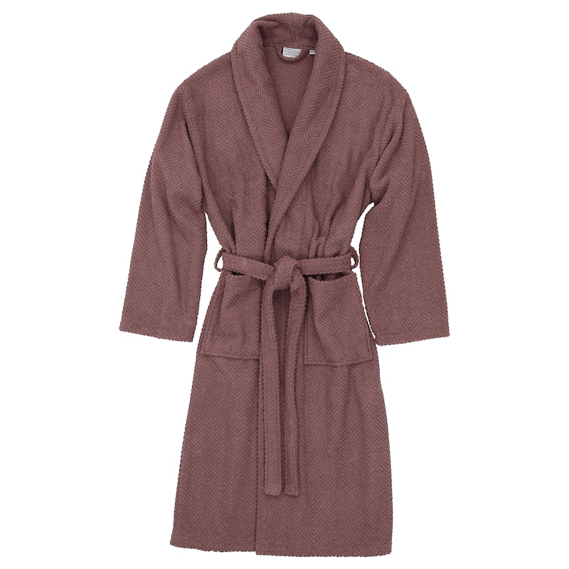 Authentic Hotel Spa Herringbone Weave Turkish Cotton Unisex Bath Robe