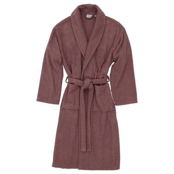 Authentic Hotel Spa Herringbone Weave Turkish Cotton Unisex Bath Robe - L/XL - Charcoal