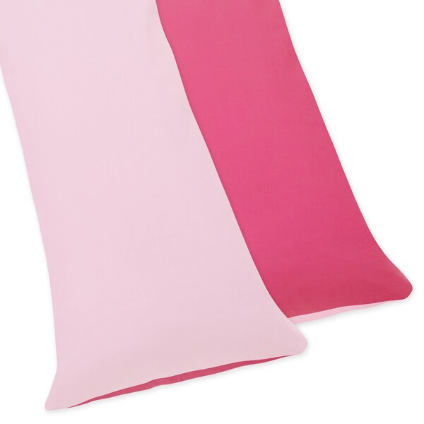 Pink and Green Flower Reversible Full Length Double Zippered Body Pillow Case Cover by Sweet JoJo Designs
