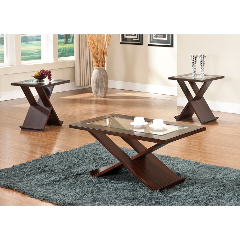 Rectangle Glass Coffee Table Set Overstock 7604312
