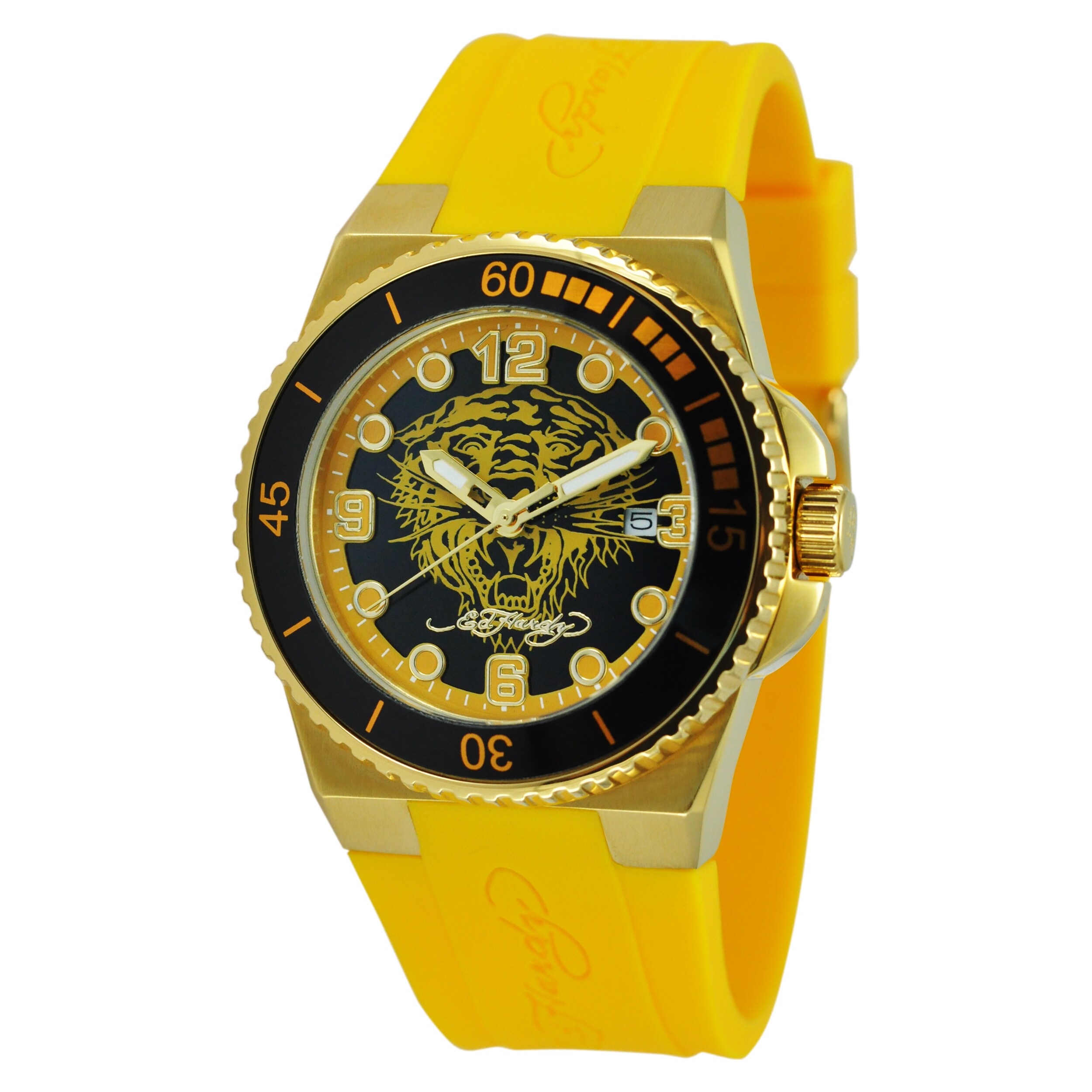 gucci yellow tiger watch