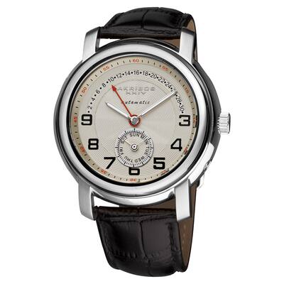 Akribos XXIV Men's Steel Automatic Retrograde Silver-Tone Watch