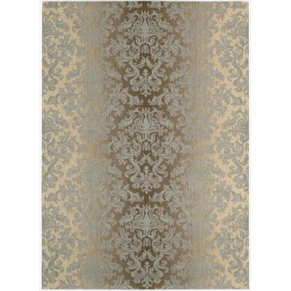 Riviera Mocha/Beige Wool Blend Rug - 5'3 x 7'5