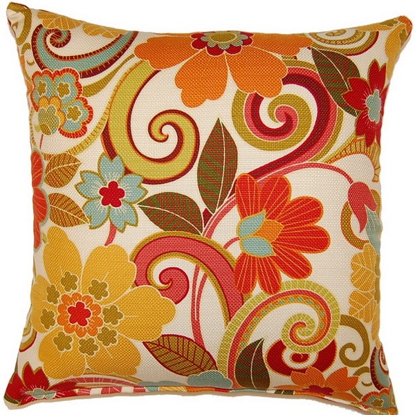 Milena Floral Embroidered Jewel Embellished 18x18 inch Throw Pillows