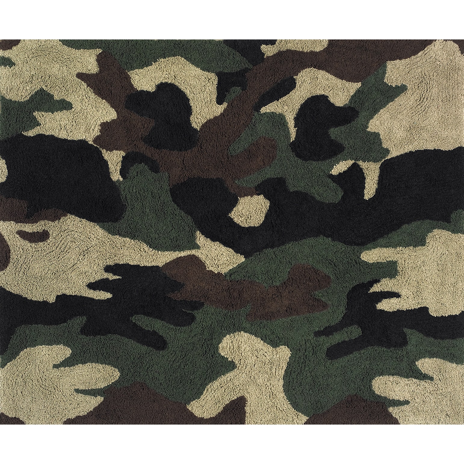 Sweet Jojo Designs Green Camo Military Accent Floor Rug (Cotton yarn)