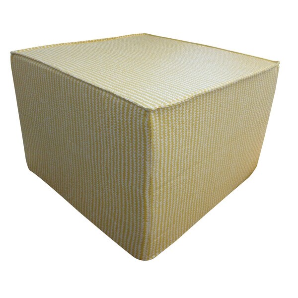 Handmade 22" Chartreuse Decorative Ottoman