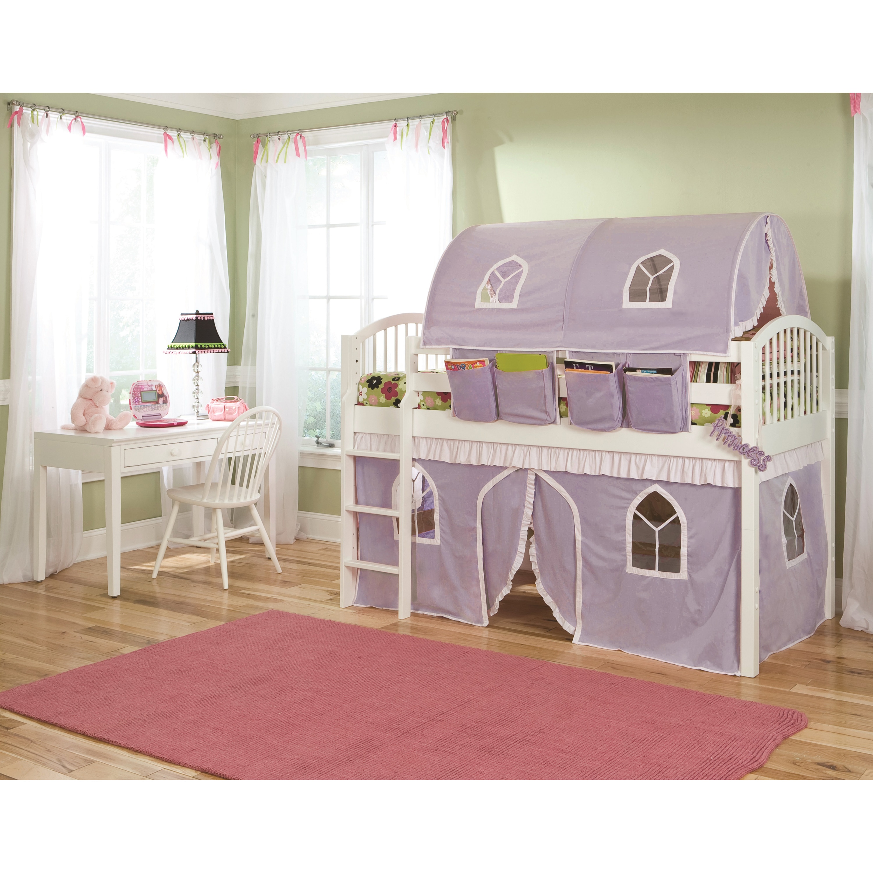 Mansfield Junior Lilac Curtain Loft Bed