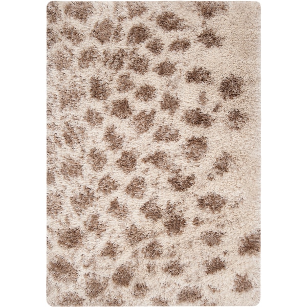 Hand-woven Modena Ivory Wool Blend Shag Area Rug - 8' x 10'
