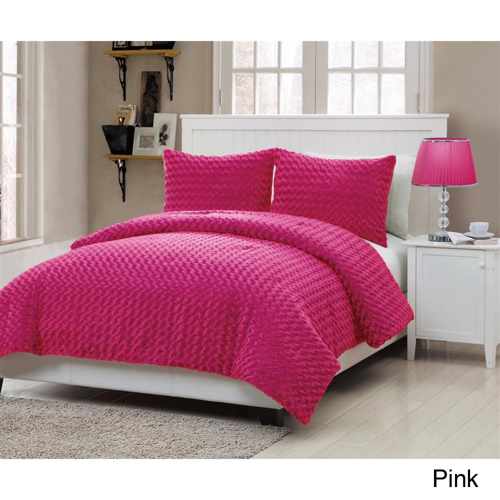 Rose Fur 3 piece Comforter Set