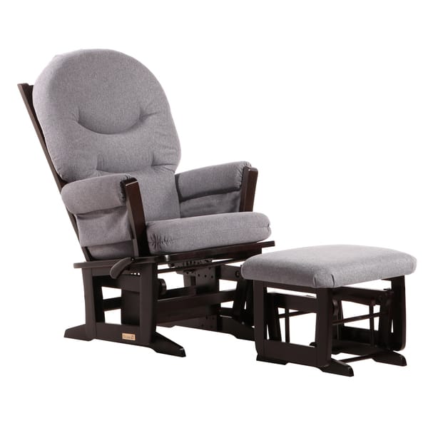 Dutailier Espresso Dark Grey Multiposition Reclining Modern Glider and Ottoman Set Bed Bath Beyond 7605048