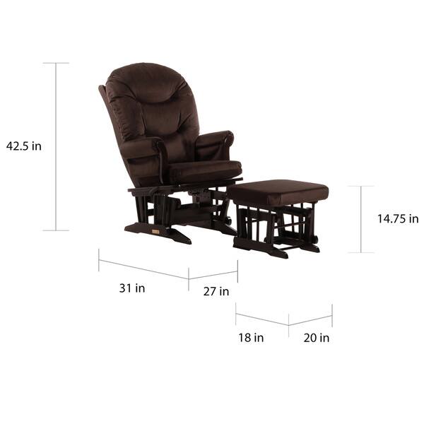 Dutailier Chocolate Multiposition Reclining Sleigh Glider and Nursing