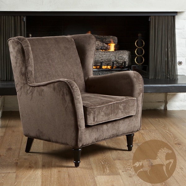 Christopher Knight Home Flores Dark Brown Jacquard Club Chair Christopher Knight Home Chairs