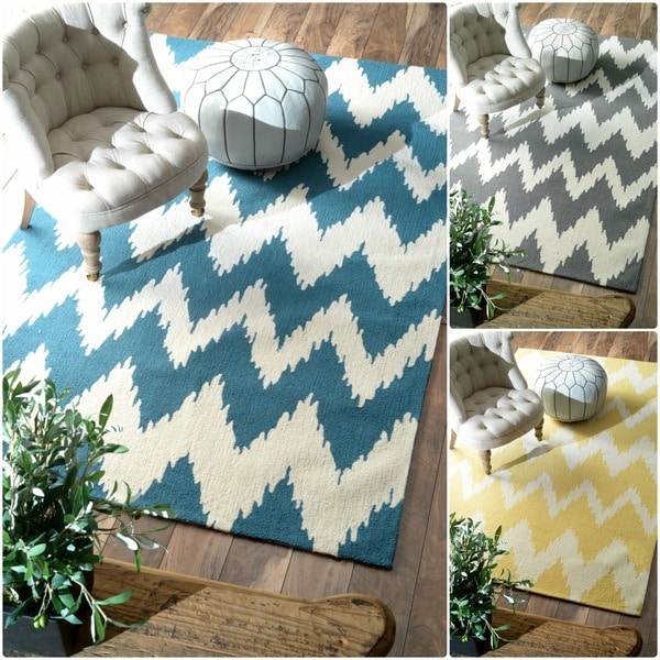 nuLOOM Handmade Modern Ikat Chevron Rug