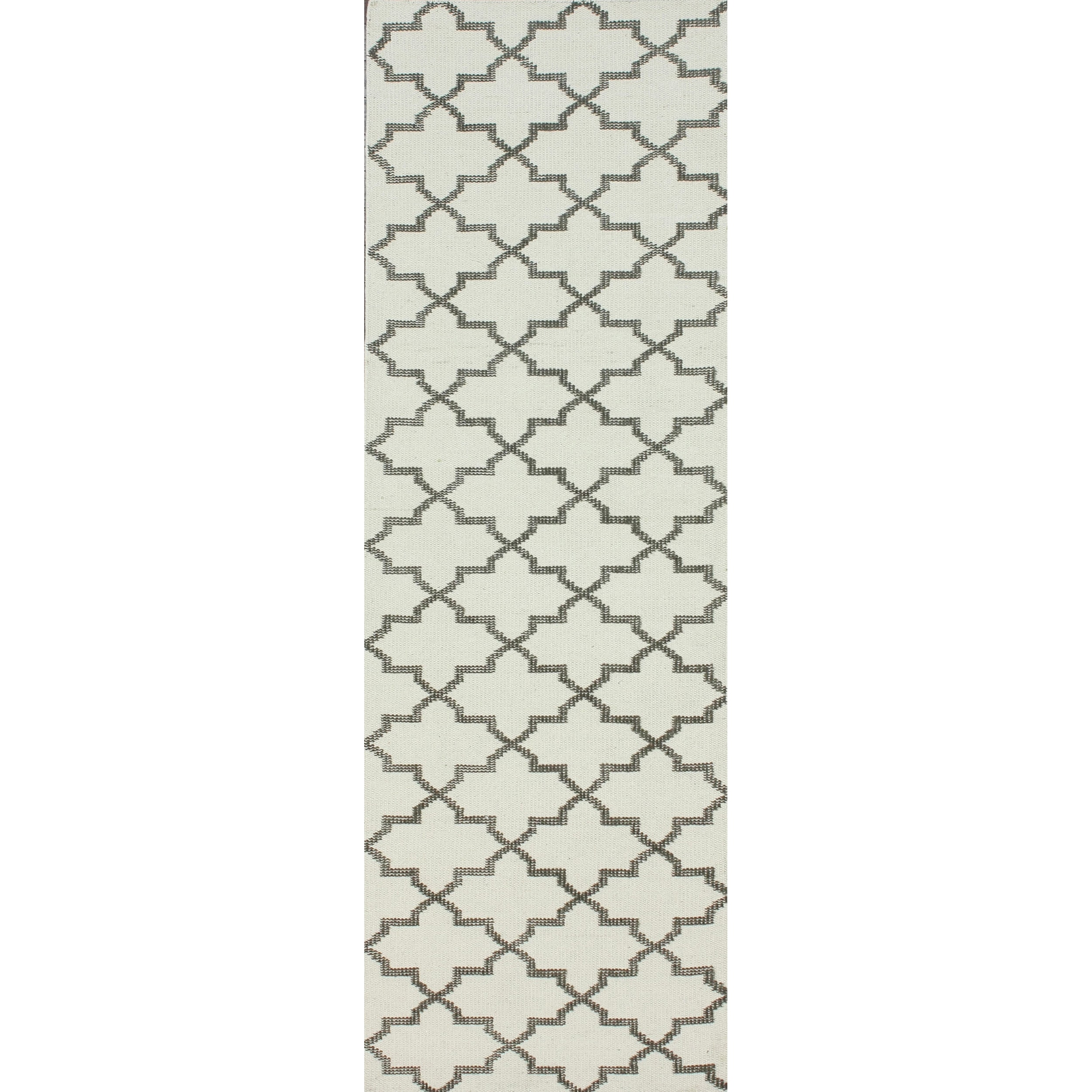 Nuloom Handmade Flatweave Marrakesh Trellis Natural Cotton Runner Rug (26 X 8)