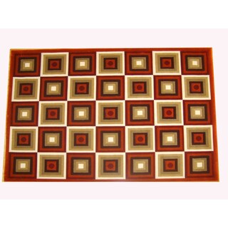 Generations Rust Abstract Squares Rug - 5'2 x 7'2 - Bed Bath & Beyond ...
