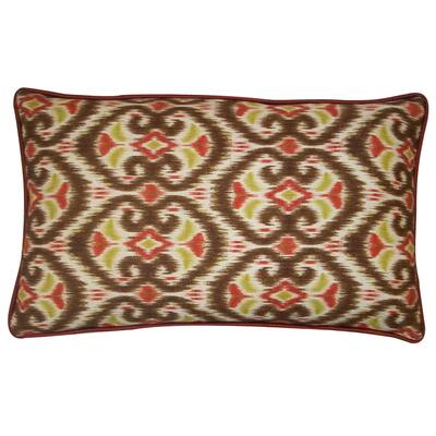Jiti Tan Contrast Border Velvet Accent Pillow - 12 x 20