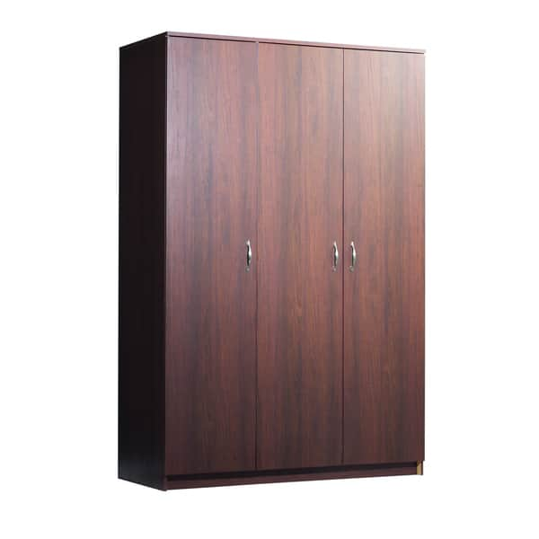 Shop Akadahome Wide Walnut Finish Wardrobe Cabinet Free Shipping