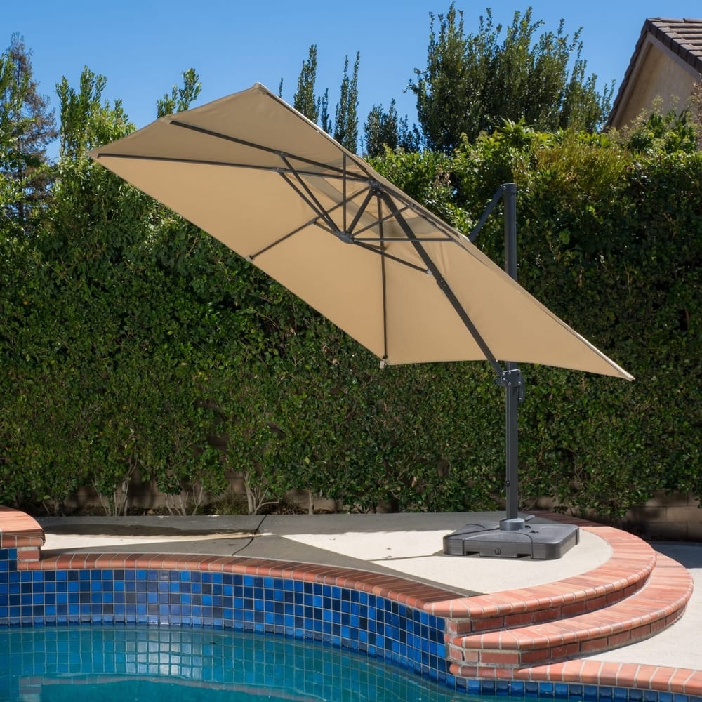 Royal Water-resistant Fabric Canopy Umbrella with Base by Christopher Knight Home