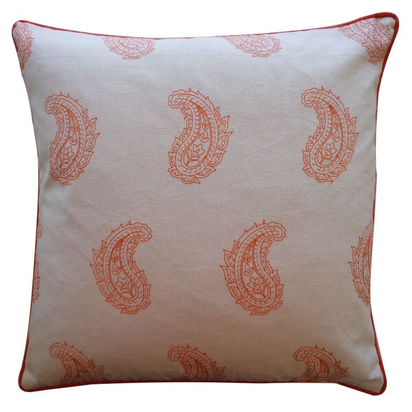 Handmade Angela Orange Pillow - 20" x 20"