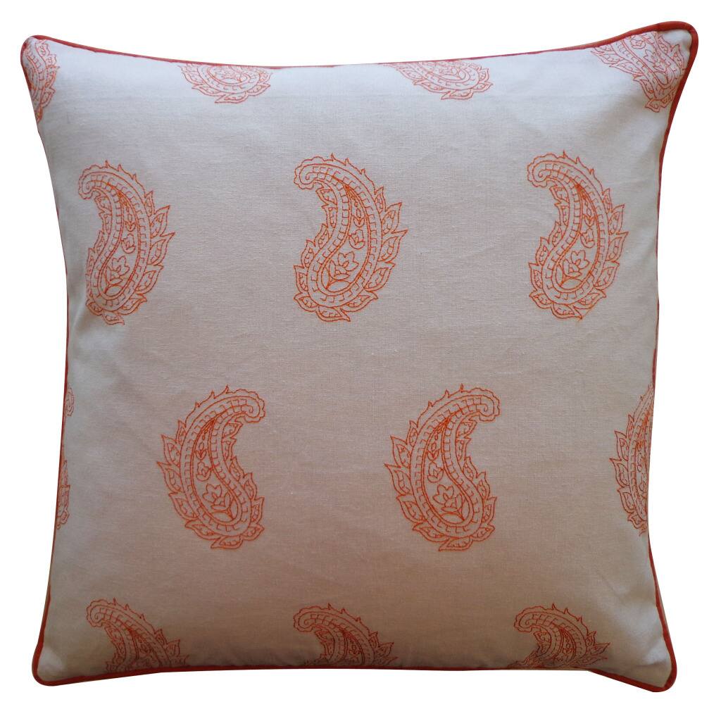 Jiti Orange Nature Cotton Accent Pillow - 20 x 20