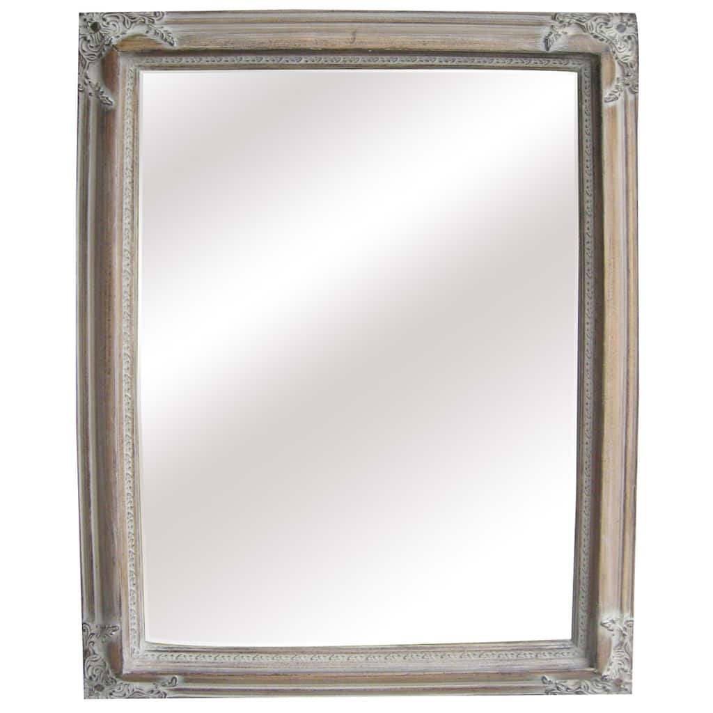 Antique Wood Traditional Rectangular 25-inch Wall Mirror