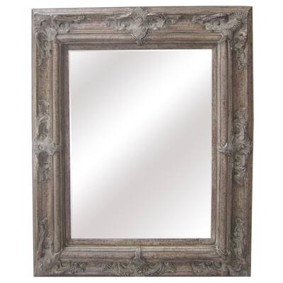 Antique Wood Traditional Rectangular 30-inch Wall Mirror