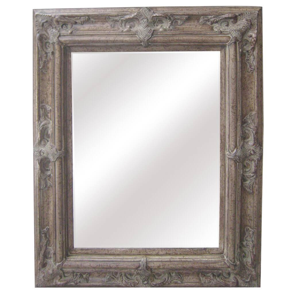 Antique Wood Traditional Rectangular 30-inch Wall Mirror