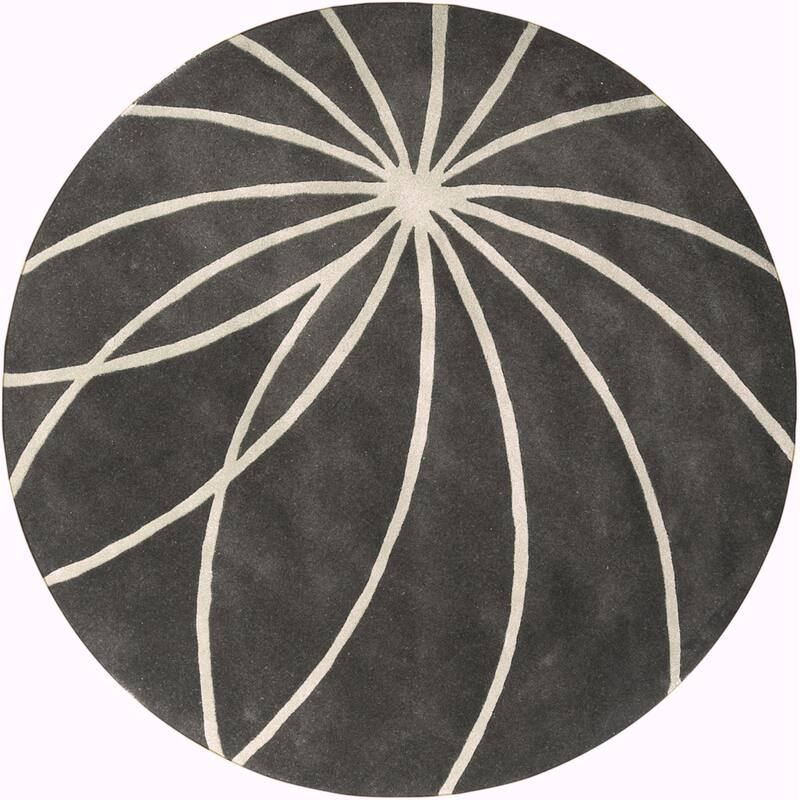 Chamba Handmade Transitional Wool Area Rug - Charcoal 6' Round