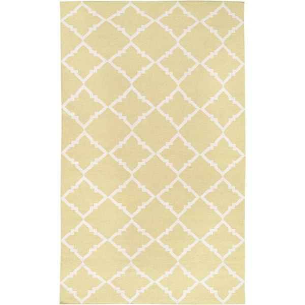 Handwoven Festiva Wasabi Wool Rug (3'6 x 5'6) 3x5   4x6 Rugs