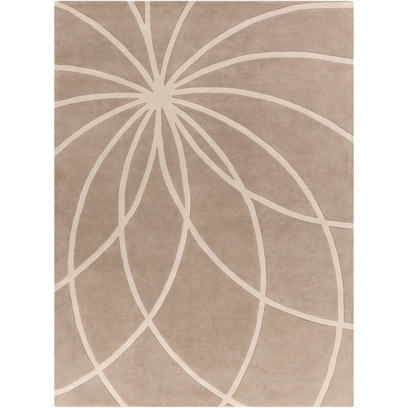 Chamba Handmade Transitional Wool Area Rug - 8' x 11' - Tan/Cream