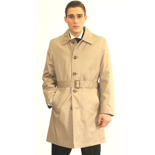 Ferrecci Men's Cream Belted Trench Coat - Free Shipping Today ...