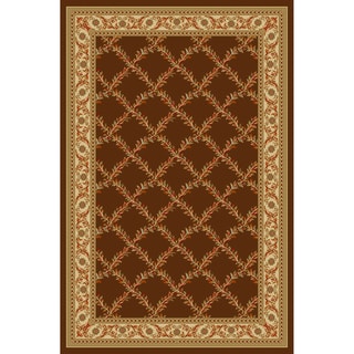 Printed Ottohome Trellis Brown Runner Rug (3'3 x 4'6) 3x5   4x6 Rugs