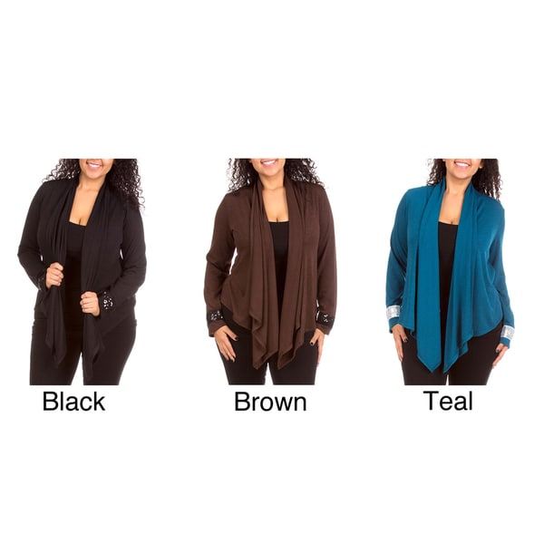 Stanzino Women's Plus Size Open Front Cardigan Stanzino Tops