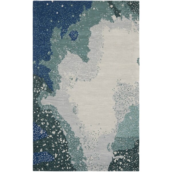 Shop Safavieh Handmade Soho Modern Abstract Blue Wool Rug On Sale