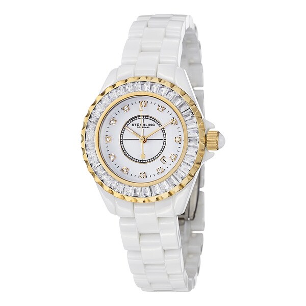 Stuhrling Original Women's Glamour II Quartz Crystal Ceramic Water Resistant Bracelet Watch Stuhrling Original Women's Stuhrling Original Watches