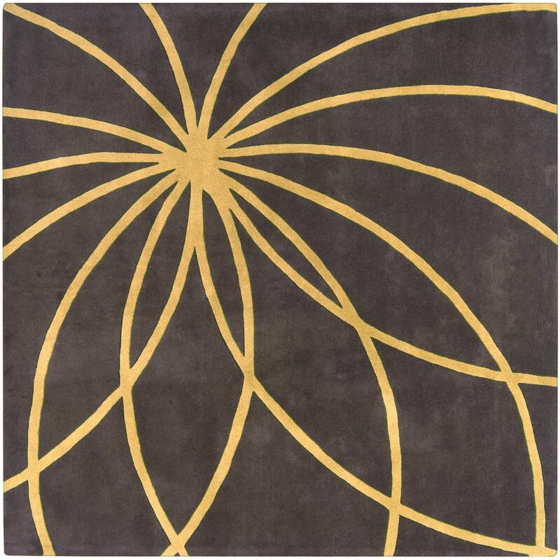 Chamba Handmade Transitional Wool Area Rug - Yellow 9'9" Square